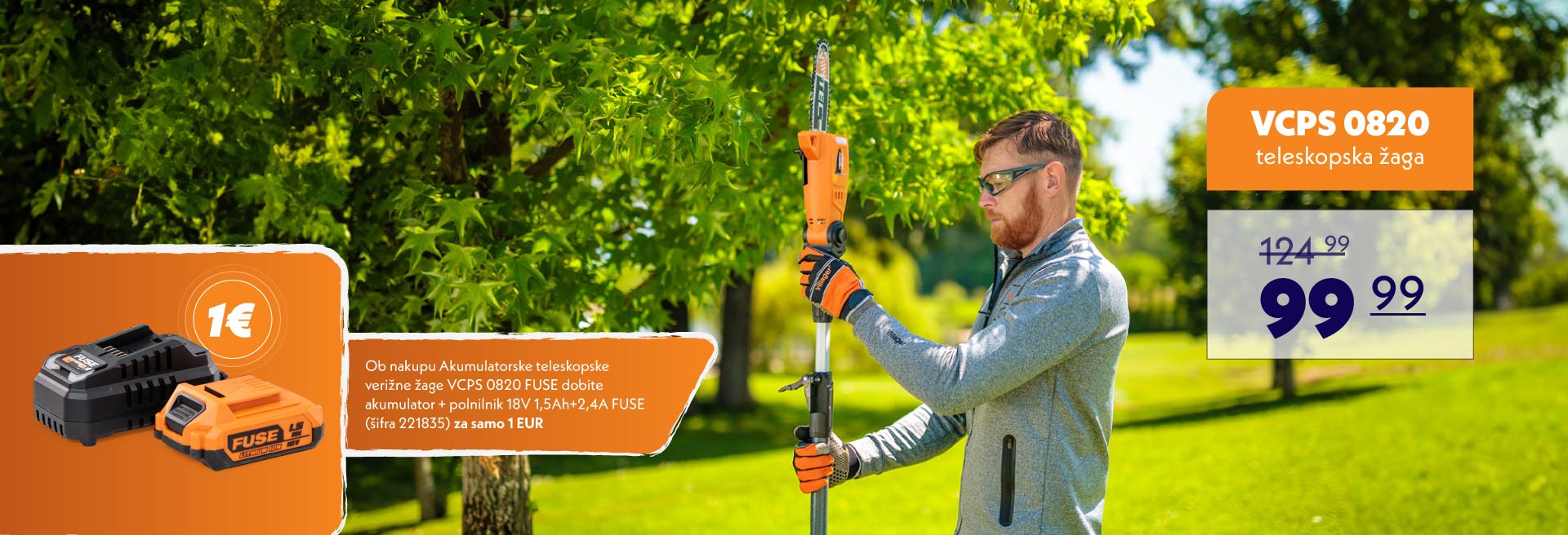 Akumulatorska teleskopska verižna žaga