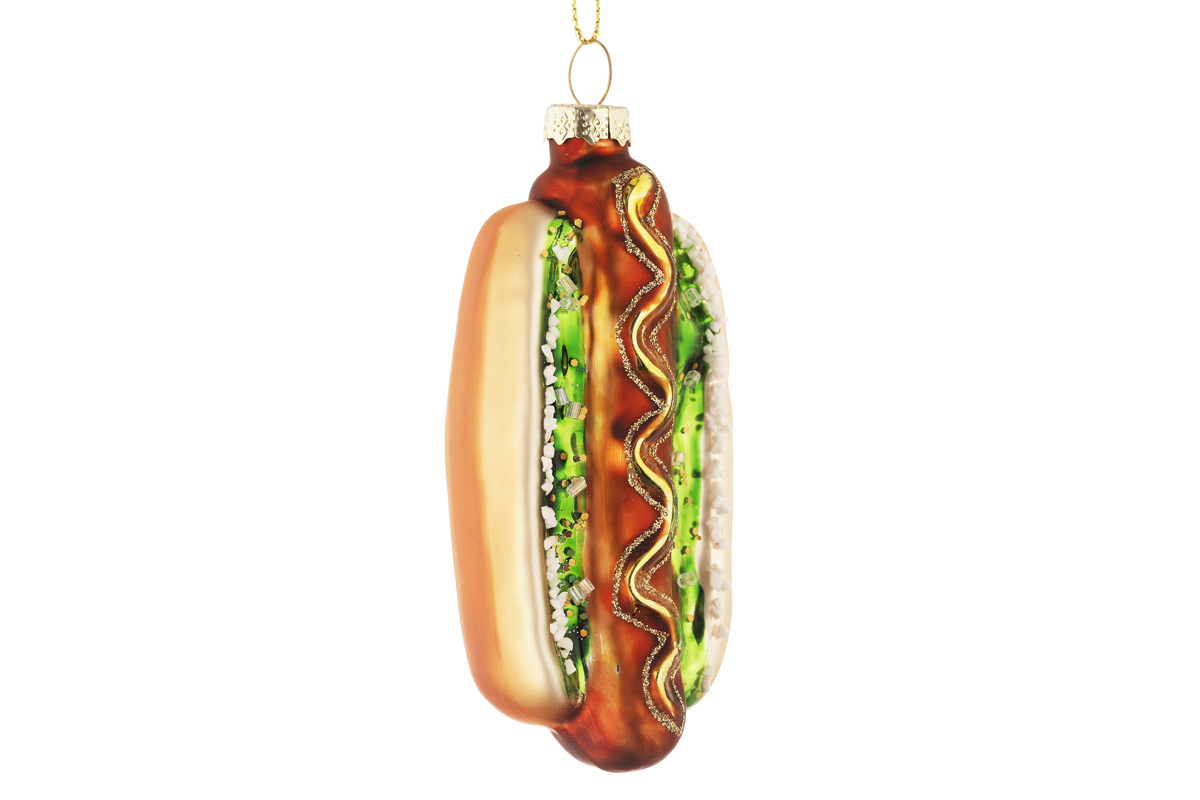 OKRASEK VISEČI STEKLENI HOT DOG
