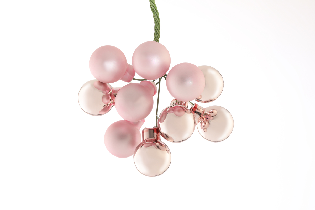KROGLICE STEKLENE ŠOPEK PINK, 10 KOS, 2cm