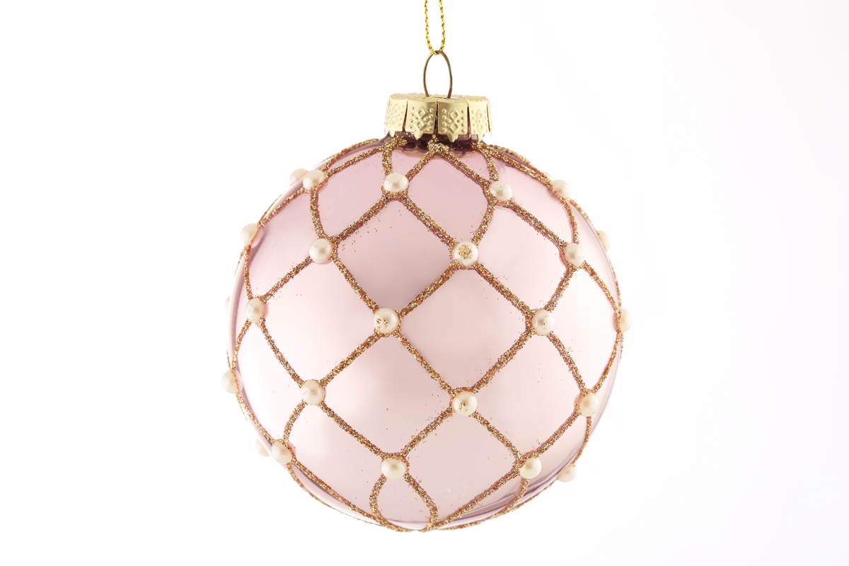 OKRASEK VISEČI STEKLENI PINK