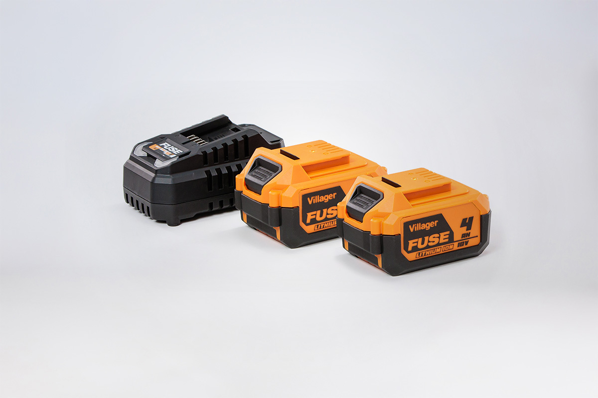 Akumulator+Polnilnik 18V 2x4.0Ah+4.5A Fuse Villager 