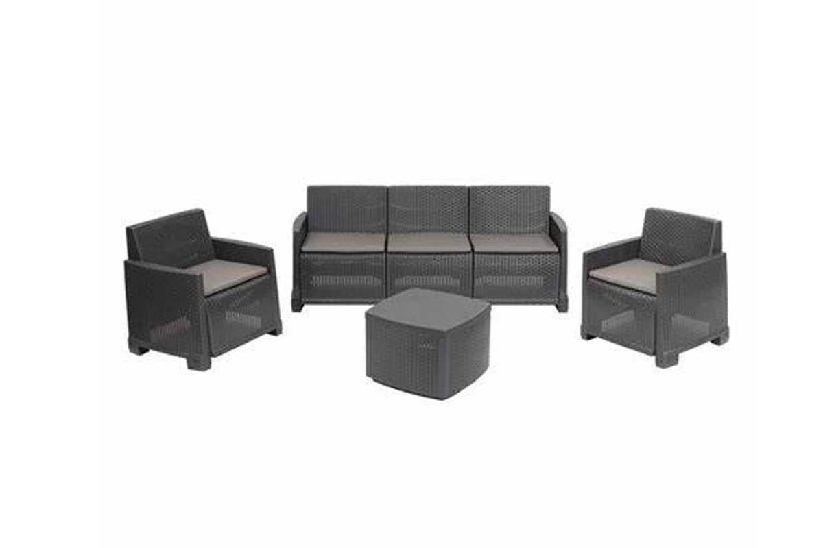 GARNITURA GARDA 5+1 ANTRACIT 