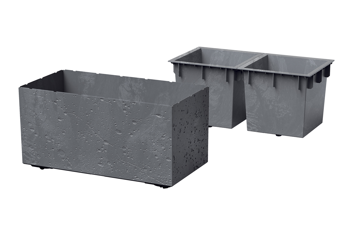 PVC Korito, Sierra Case, 57.7x28.8x29 cm, Beton barva