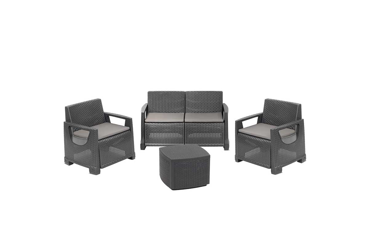 Garnitura Bellagio 4+1 antracit 