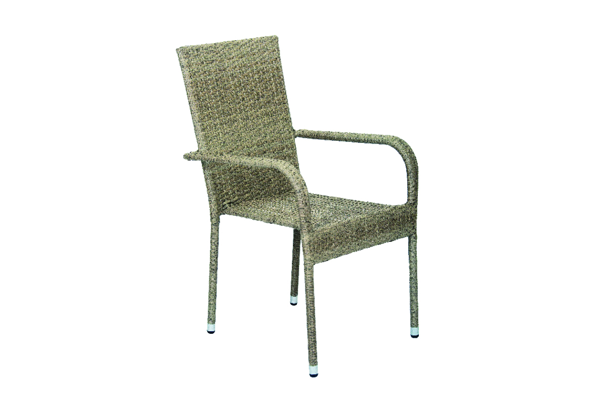 Stol vrtni Bay ratan siv 6/1