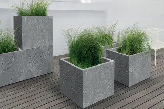 PVC Korito, Sierra Square, 38.5x38.5x37 cm, Beton barva