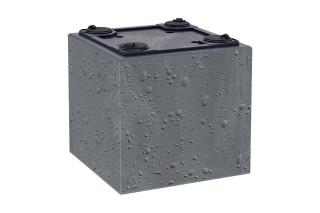 PVC Korito, Sierra Square, 38.5x38.5x37 cm, Beton barva