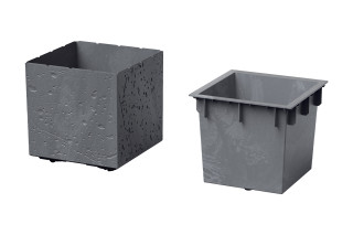 PVC Korito, Sierra Square, 38.5x38.5x37 cm, Beton barva