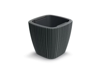 PVC lonec, Oro Square, 29x29x27 cm, temno siva 