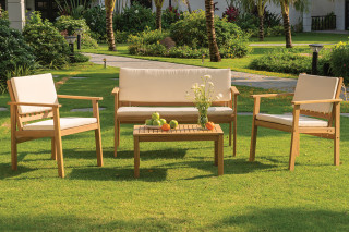 Garnitura lesena z blazinami, Oaklin 