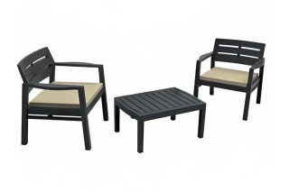 Garnitura Lombok 2+1 antracit 