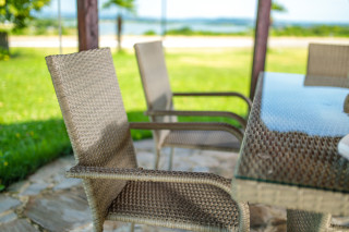 Stol vrtni Bay ratan siv 6/1 