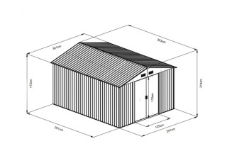 KOVINSKA VRTNA HIŠKA 303x301xH214 