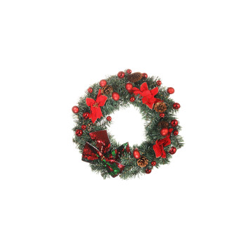 VENČEK NOVOLETNI, OKRAŠEN, 45 cm 