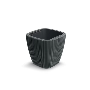 PVC lonec, Oro Square, 29x29x27 cm, temno siva 
