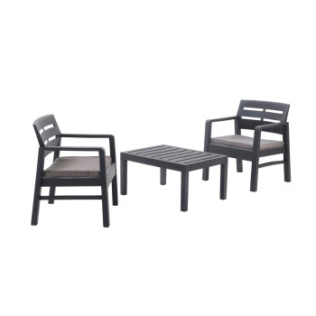 Garnitura Lombok 2+1 antracit 