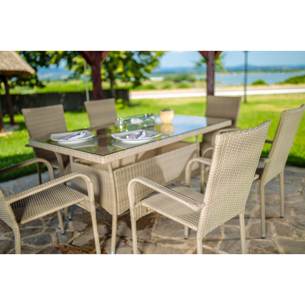 Stol vrtni Bay ratan siv 