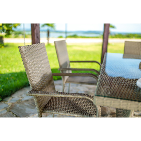 Stol vrtni Bay ratan siv 