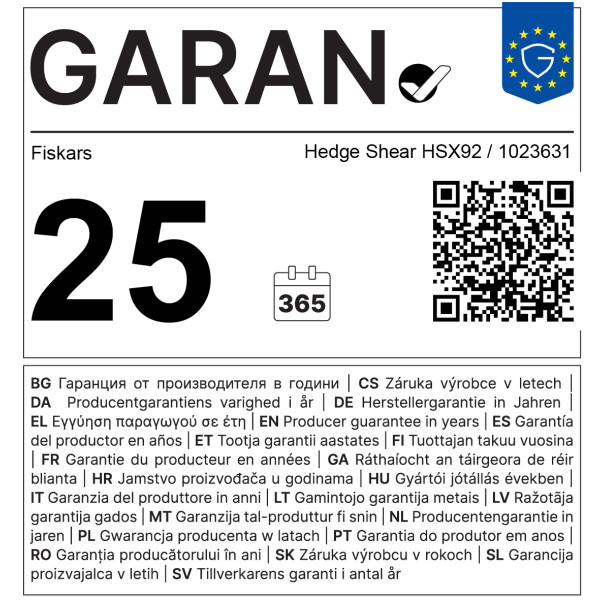 Škarje za živo mejo Powergear HSX92 1023631 Fiskars 