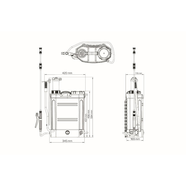 Škropilnica 2v1 AGM 1620 Li-ion 