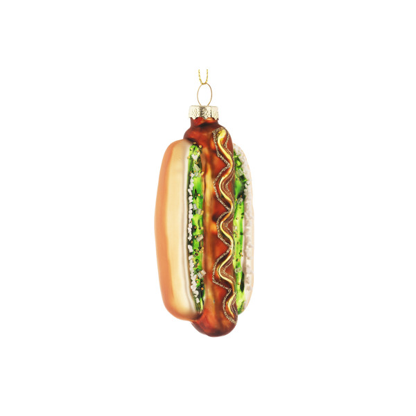 OKRASEK VISEČI STEKLENI HOT DOG 