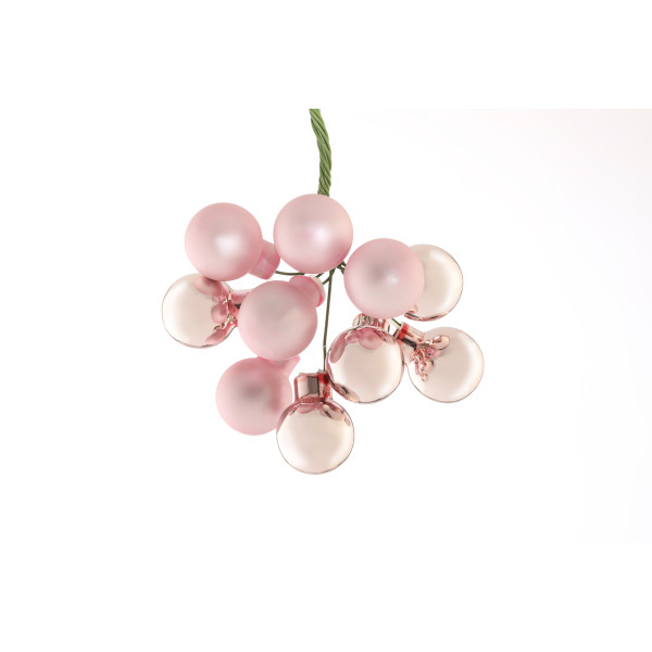 KROGLICE STEKLENE ŠOPEK PINK, 10 KOS, 2cm 