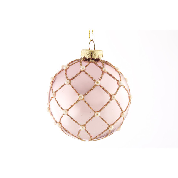 OKRASEK VISEČI STEKLENI PINK 