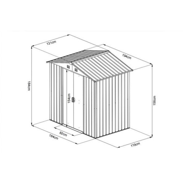 KOVINSKA VRTNA HIŠKA 131x194xH184 