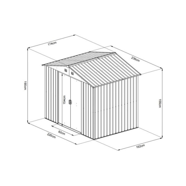 KOVINSKA VRTNA HIŠKA 174x236xH190 