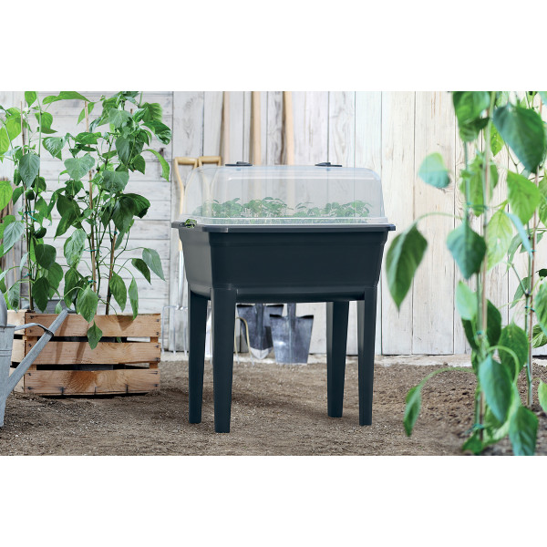 PVC Mini rastlinjak, IPE600, 59.6x36.8x75.3 cm, antracit