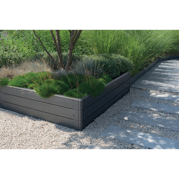 PVC Visoka greda, Base Woody, 75.6x75.6x25 cm, antracit