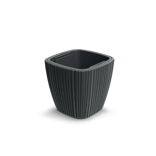 PVC lonec, Oro Square, 29x29x27 cm, temno siva 