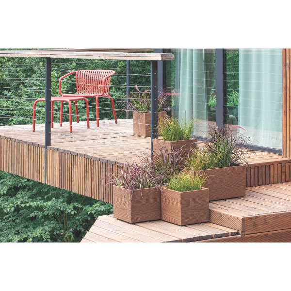 PVC Korito, Madera Square, 28x28x29 cm, v barvi lesa 