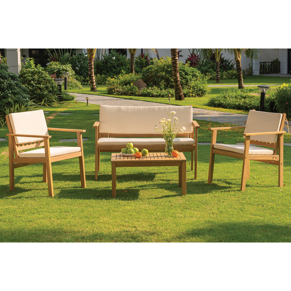 Garnitura lesena z blazinami, Oaklin 