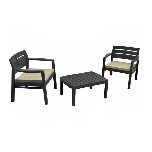 Garnitura Lombok 2+1 antracit 