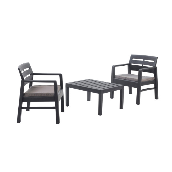 Garnitura Lombok 2+1 antracit 