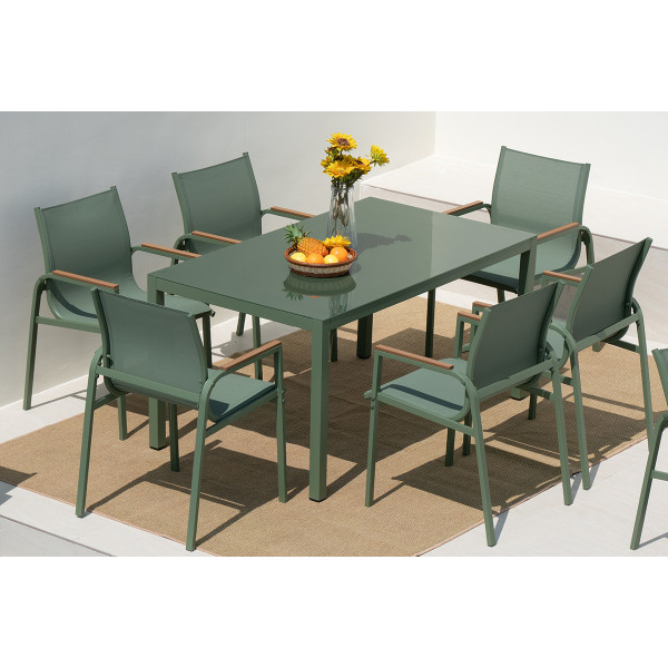 GARNITURA VRNTA OLIVE miza + 6 stolov 88822 