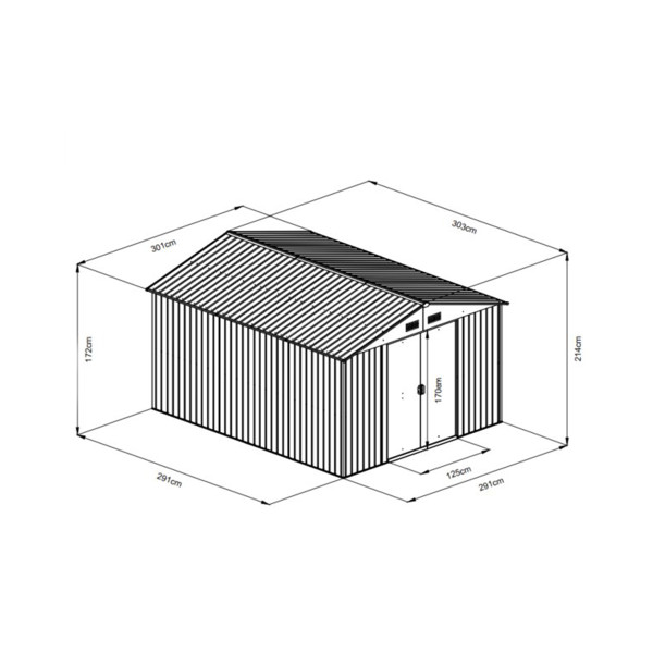 KOVINSKA VRTNA HIŠKA 303x301xH214 