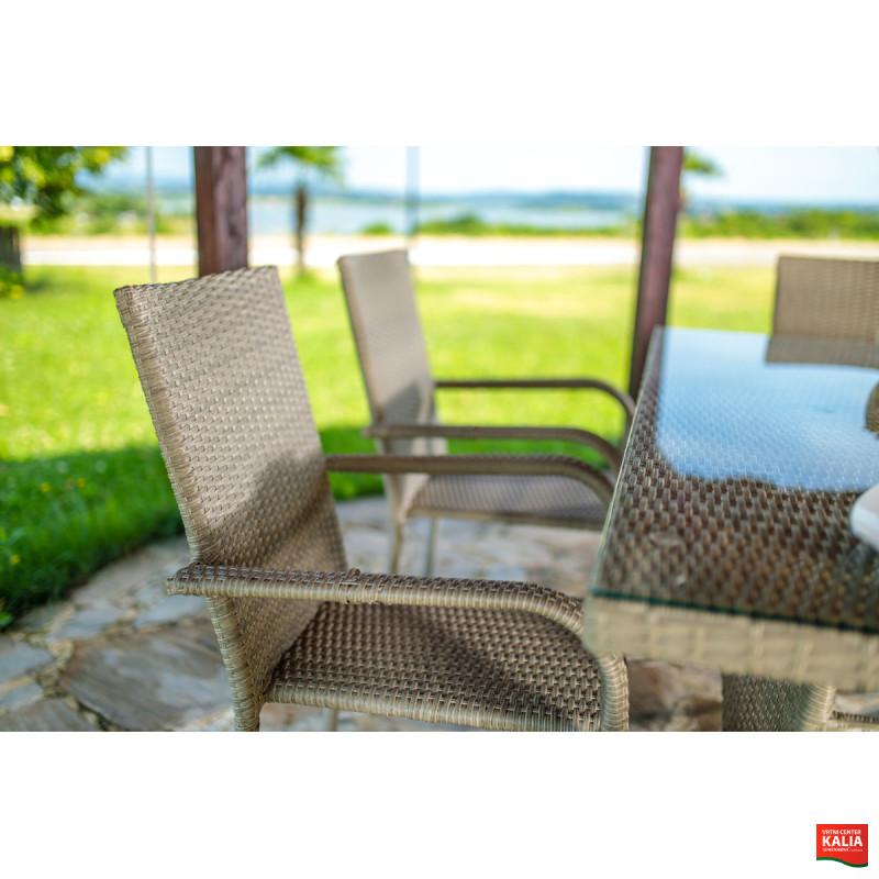 Stol vrtni Bay ratan siv 