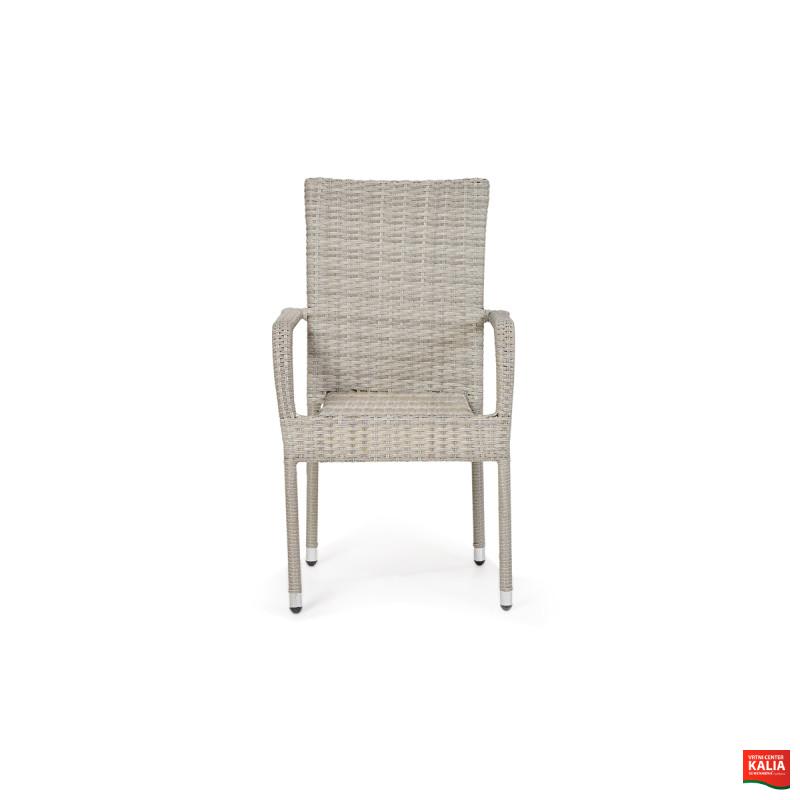 Stol vrtni Bay ratan siv 