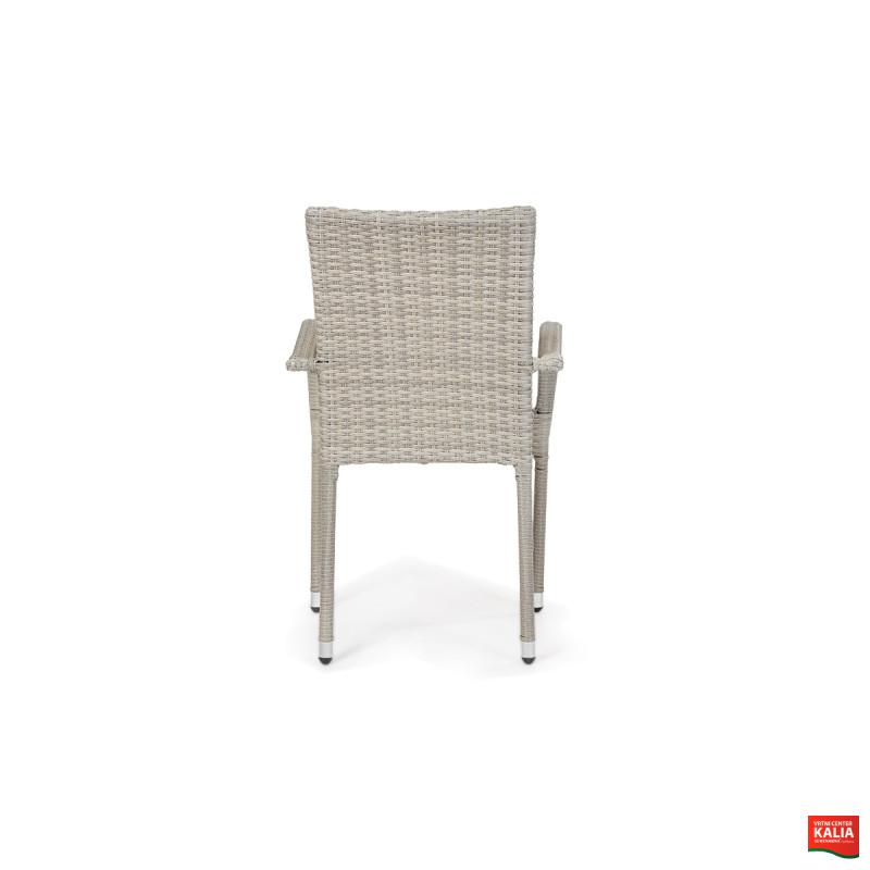 Stol vrtni Bay ratan siv 