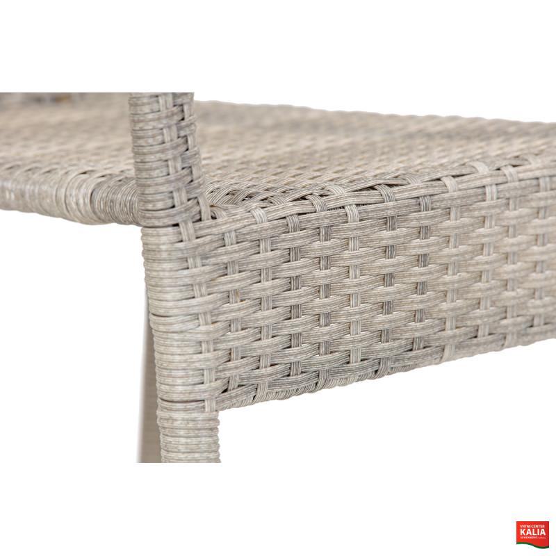 Stol vrtni Bay ratan siv 