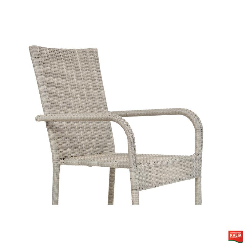 Stol vrtni Bay ratan siv 