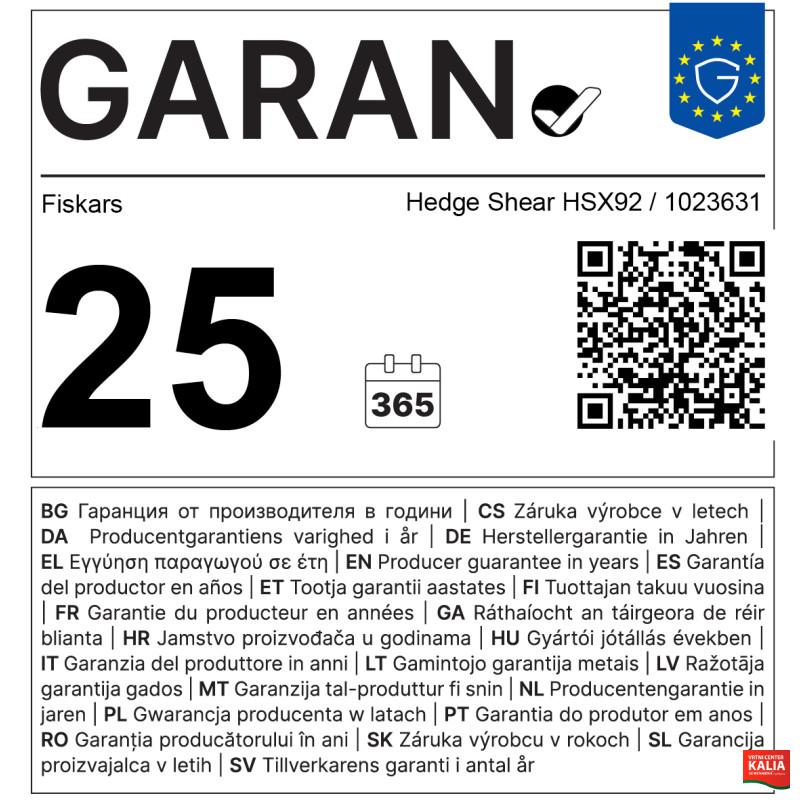 Škarje za živo mejo Powergear HSX92 1023631 Fiskars 