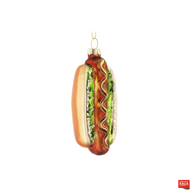 OKRASEK VISEČI STEKLENI HOT DOG