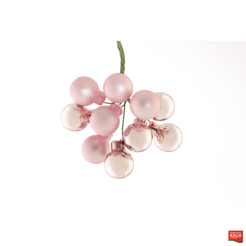 KROGLICE STEKLENE ŠOPEK PINK, 10 KOS, 2cm