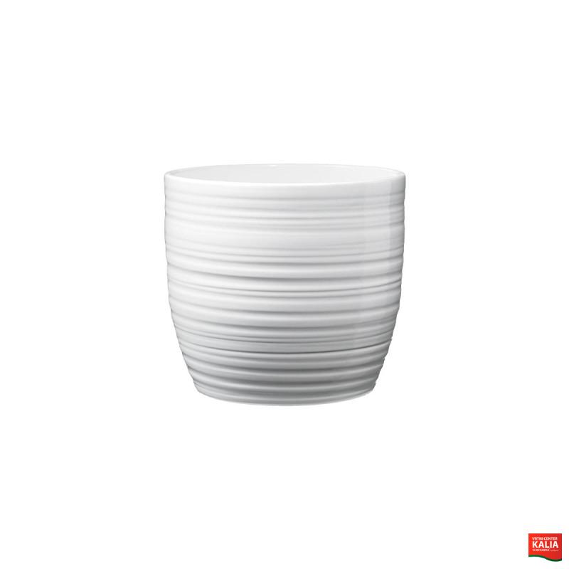 LONČEK OKR. N. KER. BERGAMO PURE bela fi13x12h 