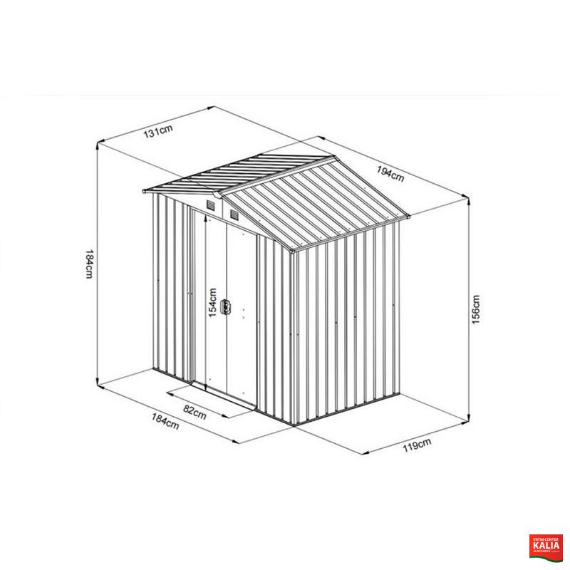 KOVINSKA VRTNA HIŠKA 131x194xH184 