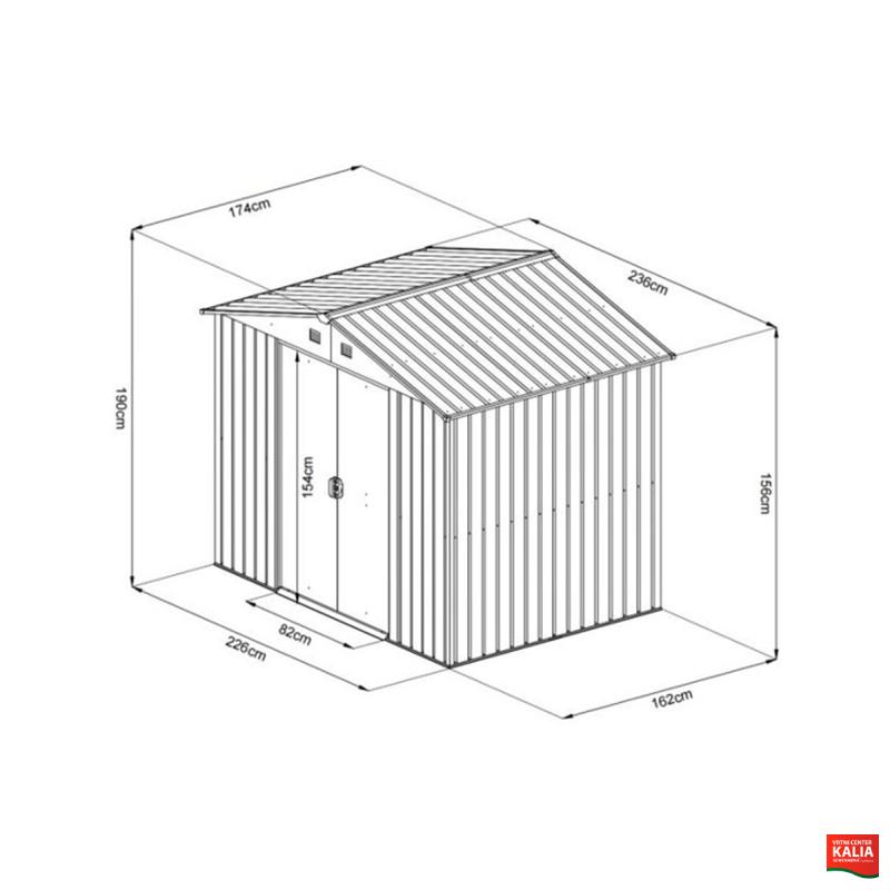KOVINSKA VRTNA HIŠKA 174x236xH190 