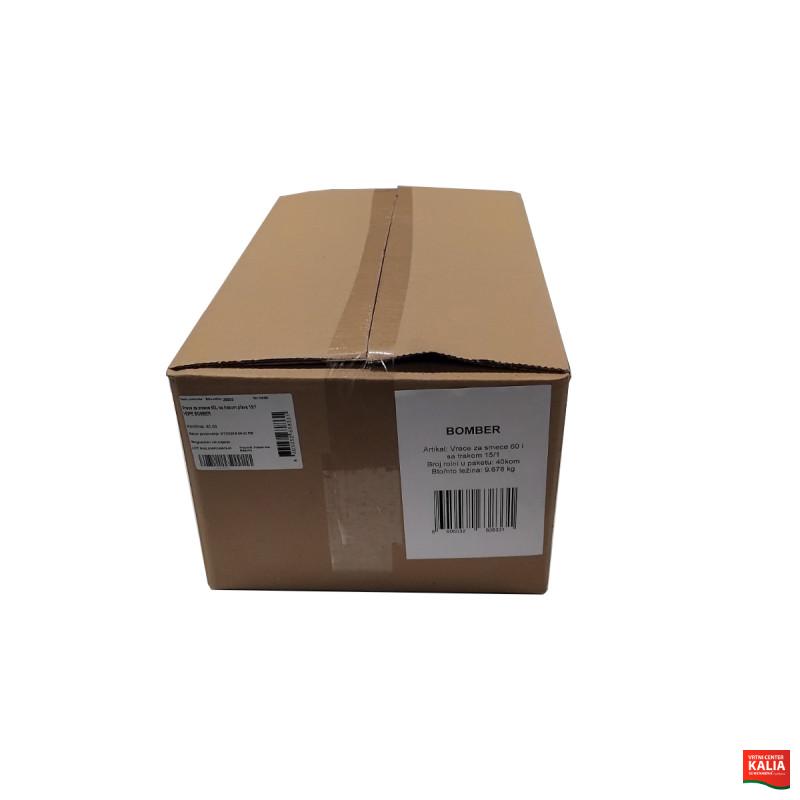 Vreča za smeti s trakom 60L 15/1 modra 